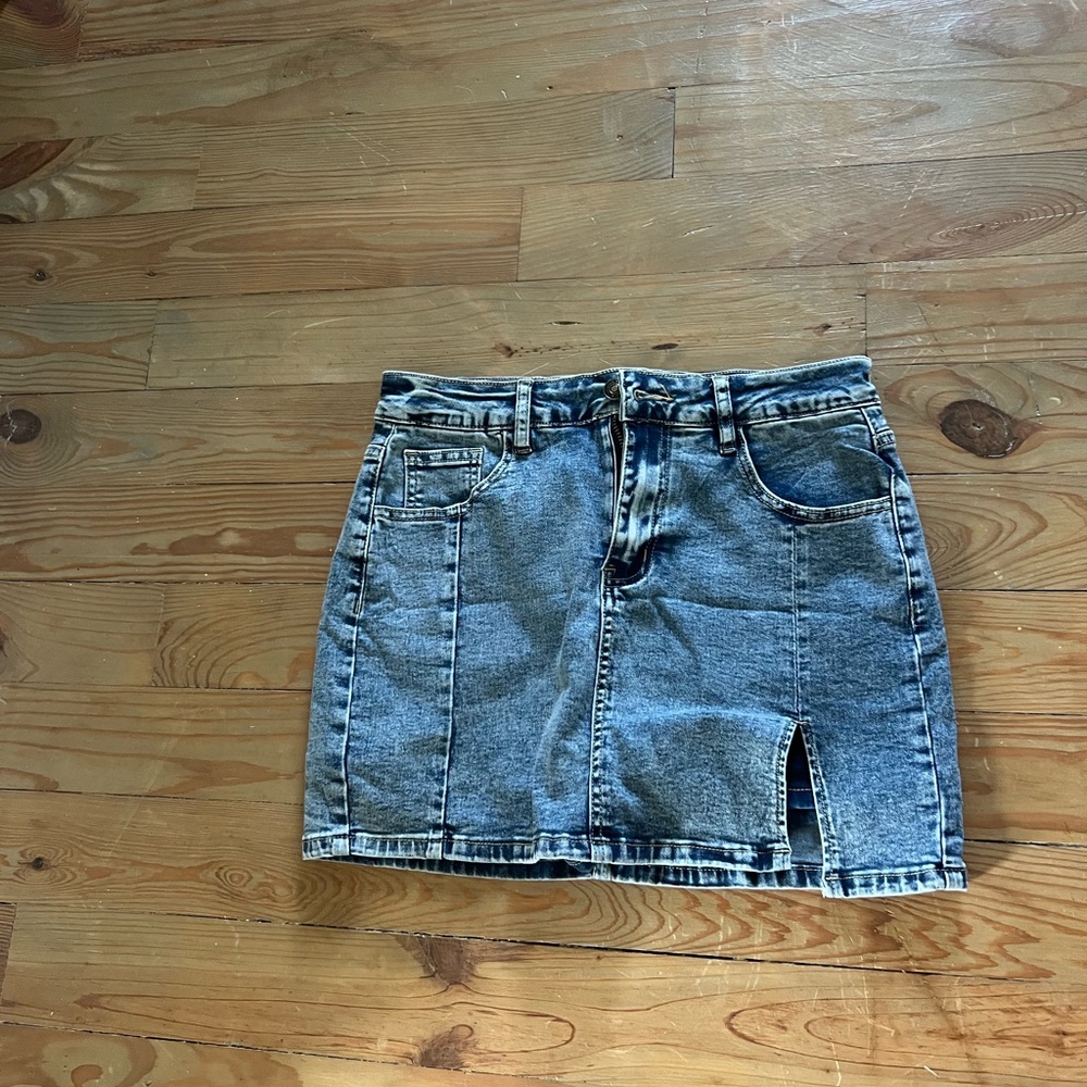 Jean skirt with shorts underneath